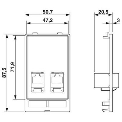 VS-SI-FP-2RJ45-5-MOD-BU/BU - Phoenix Contact - 1657766 - изображение 3