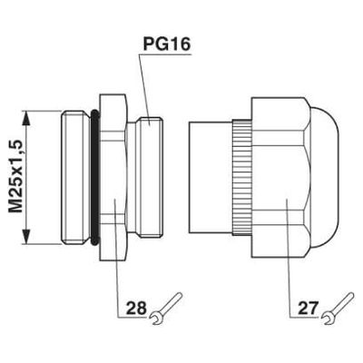 VC-K-KV-PG16 1X5/2X6 - Phoenix Contact - 1885428 - изображение 2